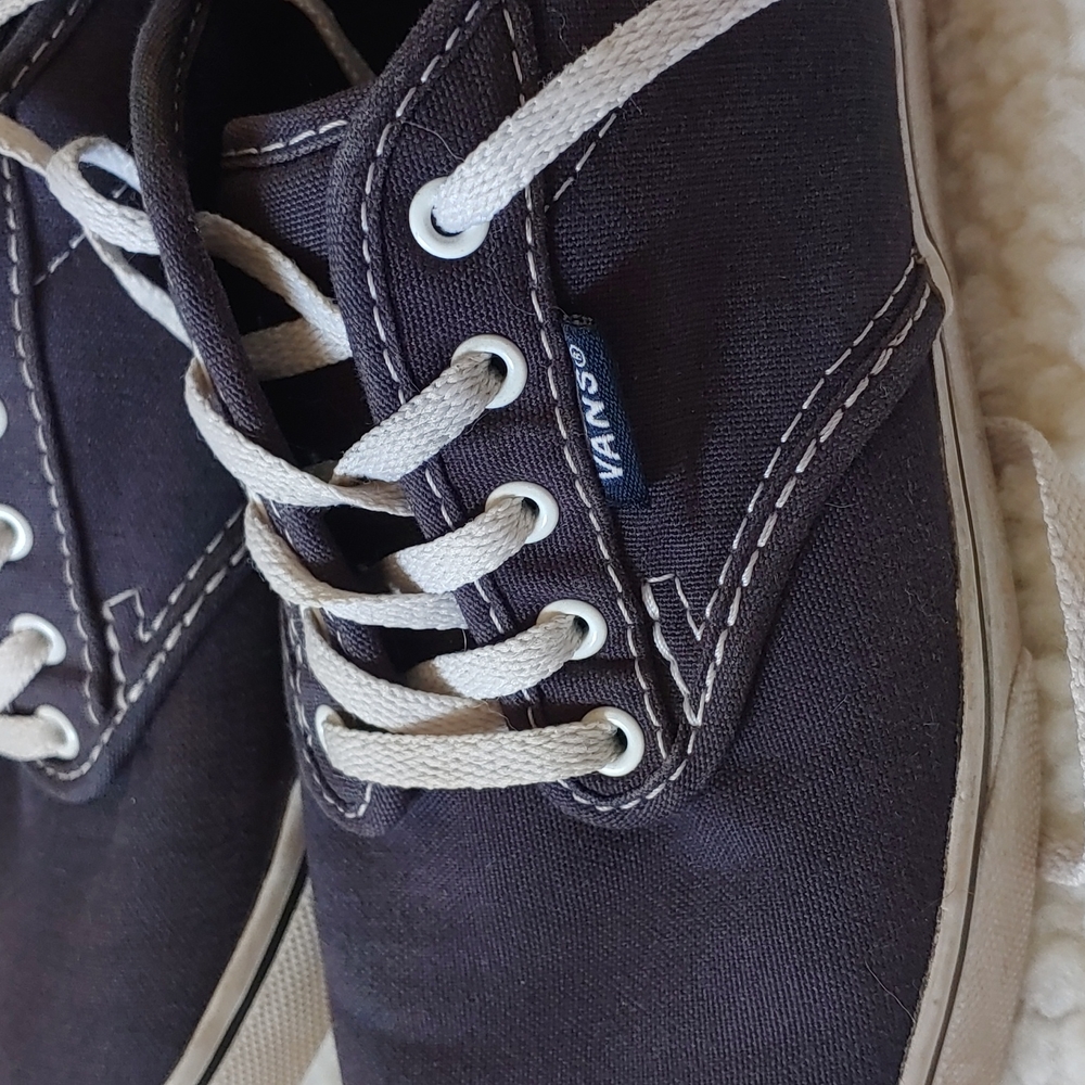 Vans Womens Gray Canvas Low Top Oxford Style Shoes,  Size 6 - Picture 11 of 12
